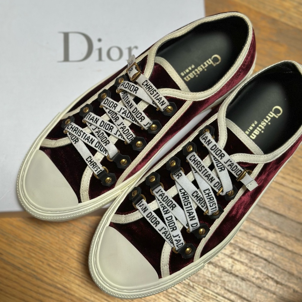 Christian Dior Walk'n'Dior Velvet Lace-Up Sneakers